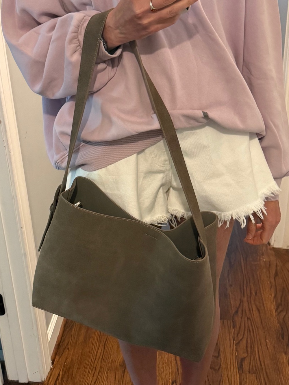 Brown Suede Tote Bag